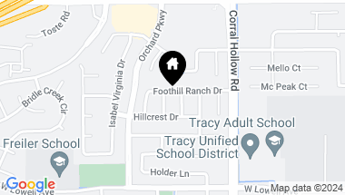 Map of 2170 Foothill Ranch Drive, Tracy CA, 95377