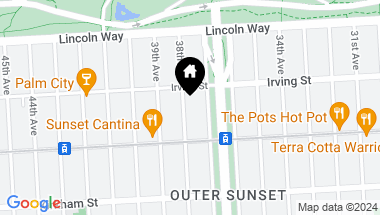 Map of 1336 38th Avenue, San Francisco CA, 94122