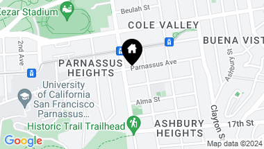 Map of 189 Parnassus Ave, San Francisco CA, 94117