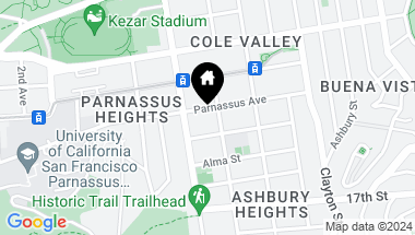 Map of 169 Parnassus Avenue, San Francisco CA, 94117