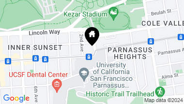 Map of 1287 Arguello Boulevard, San Francisco CA, 94122