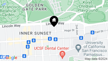 Map of 408 Hugo Street, San Francisco CA, 94122