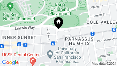 Map of 1212 Arguello Boulevard, San Francisco CA, 94122