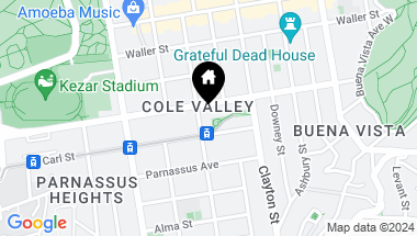 Map of 830 Cole Street, San Francisco CA, 94117