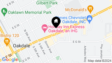 Map of 920 E F Street, Oakdale CA, 95361