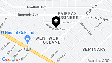 Map of 5385 Wentworth Avenue, Oakland CA, 94601