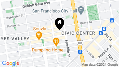 Map of 342 Hayes Street # B, San Francisco CA, 94102