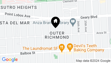Map of 581 39th Avenue, San Francisco CA, 94121