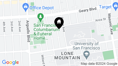 Map of 124 Beaumont Avenue, San Francisco CA, 94118