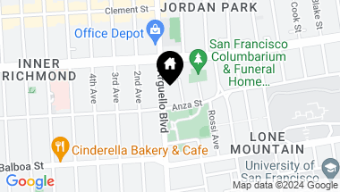 Map of 574 Arguello Boulevard, San Francisco CA, 94118