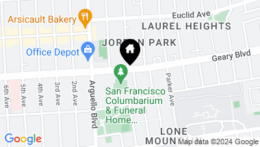 Map of 1 Stanyan Street # 21, San Francisco CA, 94118