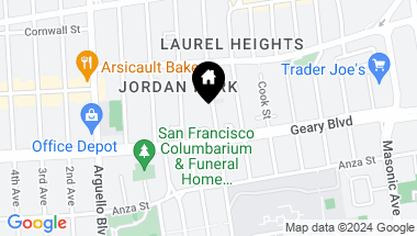 Map of 173 Parker Avenue, San Francisco CA, 94118