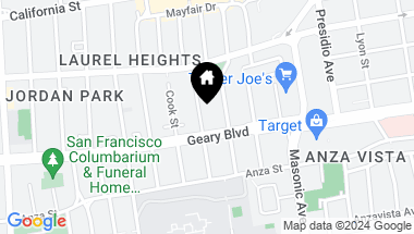 Map of 70 Blake Street, San Francisco CA, 94118