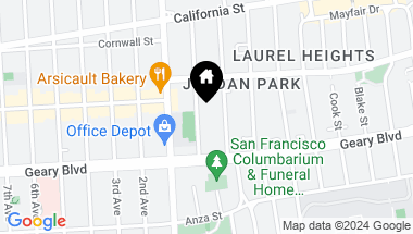 Map of 150 Palm Avenue # 1, San Francisco CA, 94118