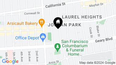Map of 141 Jordan Avenue, San Francisco CA, 94118