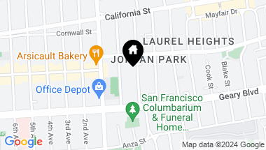 Map of 137 Jordan Avenue, San Francisco CA, 94118