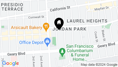 Map of 122 Palm Avenue, San Francisco CA, 94118