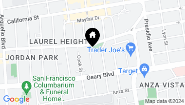 Map of 4 Blake Street, San Francisco CA, 94118