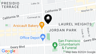 Map of 105 Palm Avenue # 2, San Francisco CA, 94118