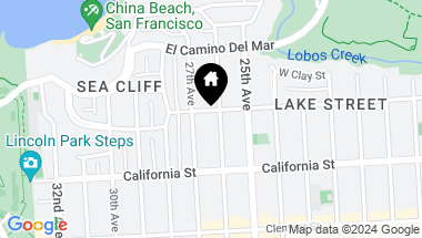 Map of 2515 Lake Street, San Francisco CA, 94121