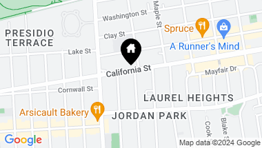 Map of 1 Jordan Avenue, San Francisco CA, 94118