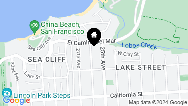 Map of 134 26th Avenue, San Francisco CA, 94121