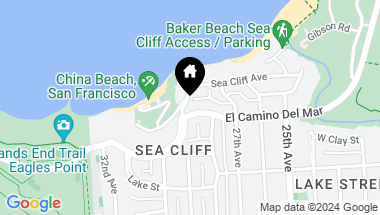 Map of 540 El Camino Del Mar Street, San Francisco CA, 94121
