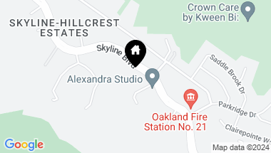 Map of 12961 Skyline Blvd, Oakland CA, 94619