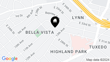 Map of 1131 Bella Vista Ave, Oakland CA, 94610