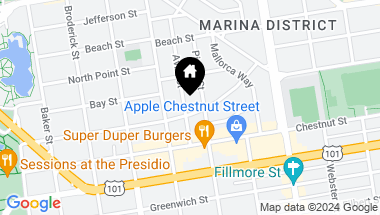 Map of 116 Avila Street, San Francisco CA, 94123