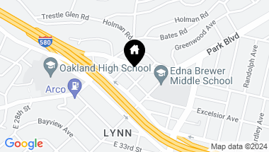 Map of 1224 Excelsior Avenue, Oakland CA, 94610