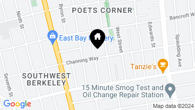 Map of 1227 Channing Way, Berkeley CA, 94702