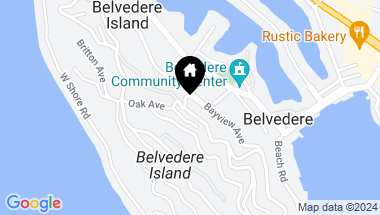 Map of 2 Bella Vista Ave, Belvedere CA, 94920