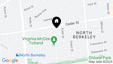 Map of 1617 Mcgee Avenue, Berkeley CA, 94703