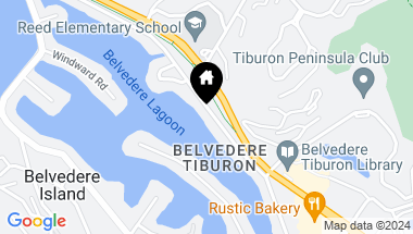 Map of 72 Lagoon Rd, Belvedere CA, 94920