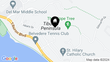 Map of 138-142 Rock Hill Dr, Tiburon CA, 94920