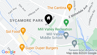 Map of 15 Ryan Ave, Mill Valley CA, 94941
