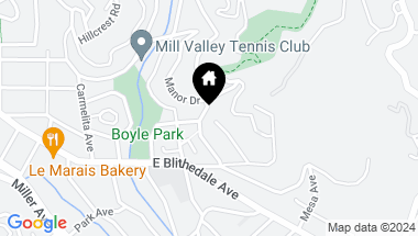 Map of 71 East Manor Dr, Mill Valley CA, 94941