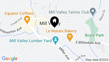 Map of 124 E Blithedale Ave, Mill Valley CA, 94941