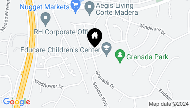Map of 50 Granada Drive, Corte Madera CA, 94925