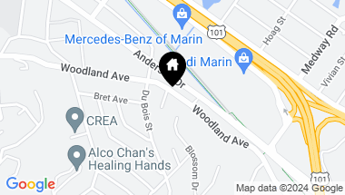 Map of 37 Woodland Avenue, San Rafael CA, 94901