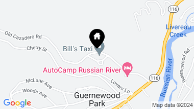 Map of 14290 Old Cazadero Rd, Guerneville CA, 95446