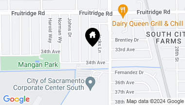Map of 5673 James Way, Sacramento CA, 95822