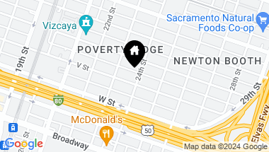Map of 2120 24th Street, Sacramento CA, 95818