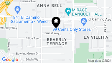Map of 2041 Ernest Way, Sacramento CA, 95825