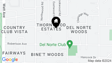 Map of 3836 Thornwood Drive, Sacramento CA, 95821