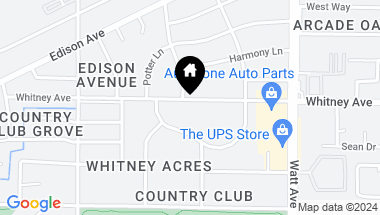 Map of 3300 Whitney Avenue, Sacramento CA, 95821