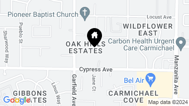Map of 5524 Oak Hills Court, Carmichael CA, 95608