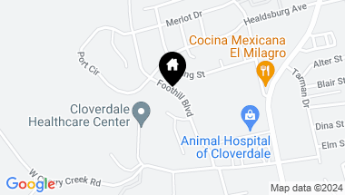 Map of 489 S Foothill Blvd, Cloverdale CA, 95425