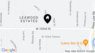 Map of 2340 W 103rd Street, Leawood KS, 66206